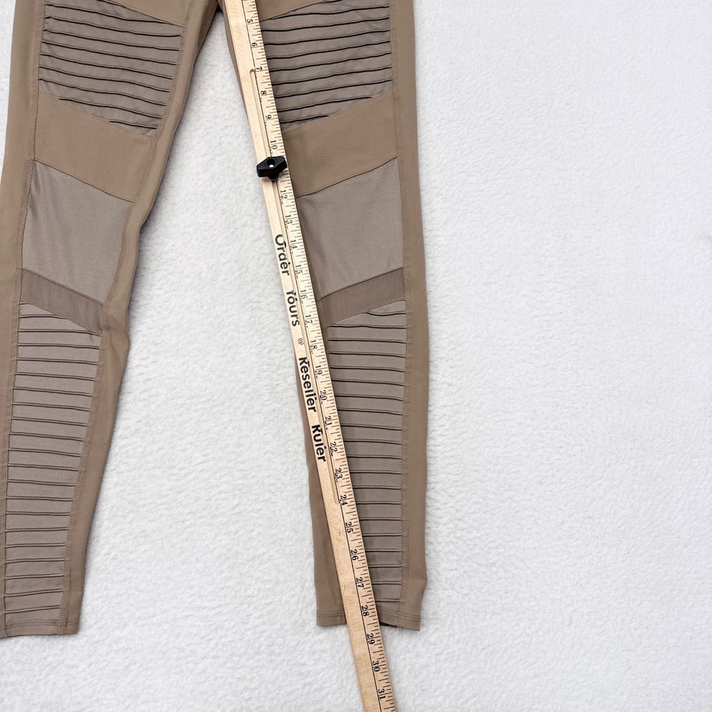 Alo Yoga High Waist Moto Leggings Size Large Tan Athleisure Activewear Gym - Picture 8 of 9